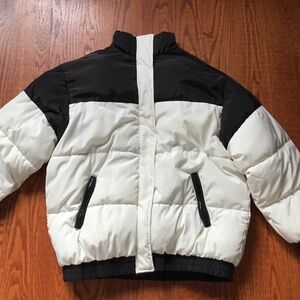 H&M DIVIDED BLACK AND WHITE PUFFER JACKET